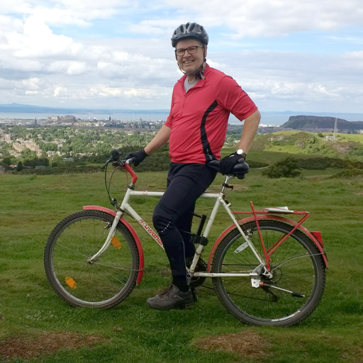 Foto Franz Muheim auf dem Fahrrad